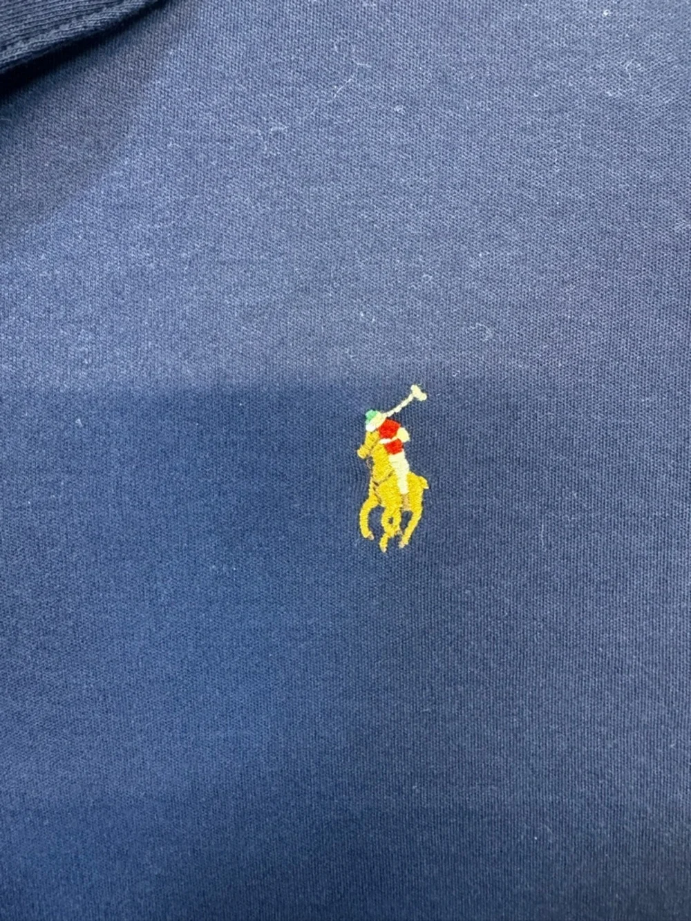 Ralph Lauren Navy Polo with Gold Pony Embroidery
